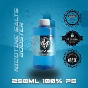 Meganic Flavorless Vaping Nicotine Booster Base, Vaping E-Liquid, Meganicotine.com 250ML Bottle PG