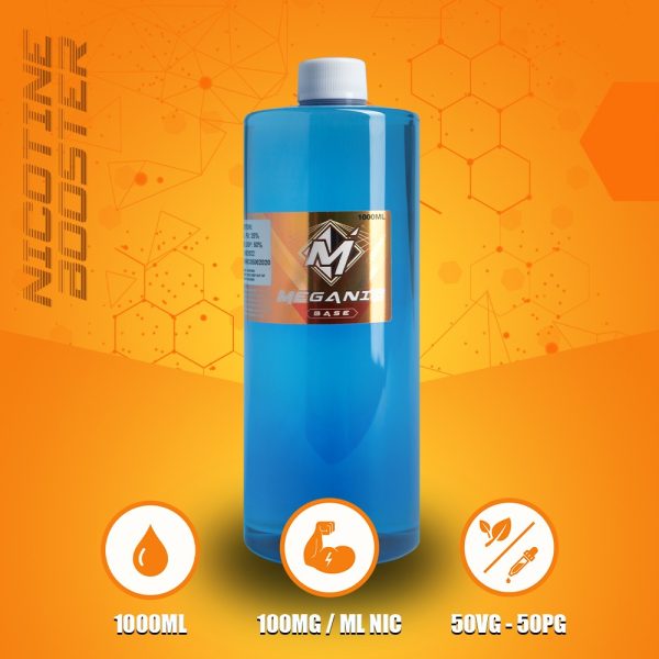 Meganic Flavorless Vaping Nicotine Base Big Bottle 1000ML / 200MG / ML Nicotine Booster, Vaping, Eliquid, Meganicotine.com - Premium Quality, Best Price - 100% PG