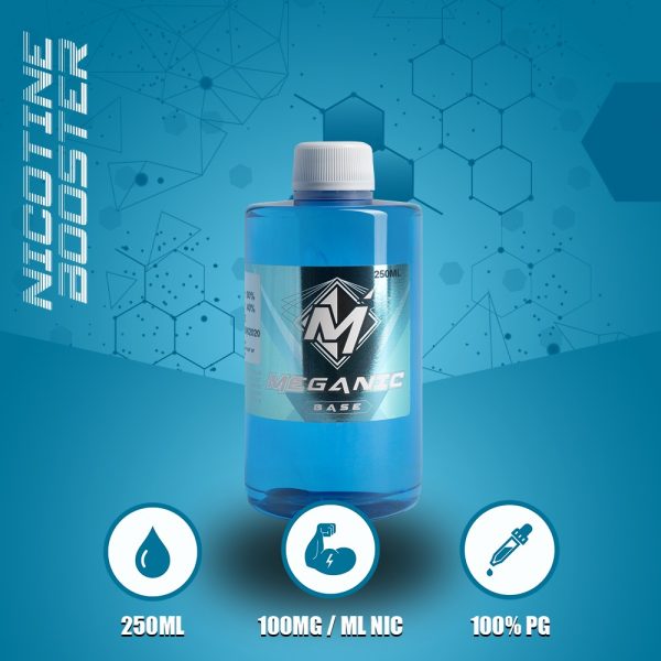 Meganic Flavorless Vaping Nicotine Base Big Bottle 250ML / 100MG / ML Nicotine Booster, Vaping, Eliquid, Meganicotine.com - Premium Quality, Best Price - 100% PG