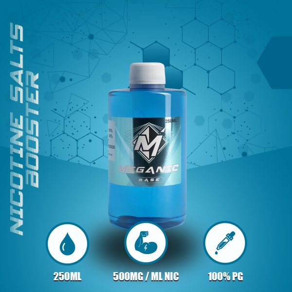 Meganic Flavorless Vaping Nicotine Base Big Bottle 250ML / 500MG / ML Nicotine Booster, Vaping, Eliquid, Meganicotine.com - Premium Quality, Best Price - 100% PG