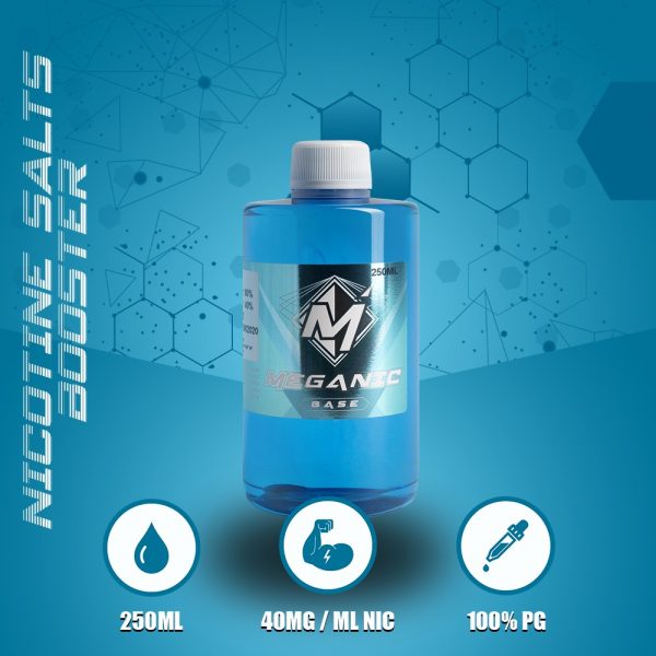 Meganic Flavorless Vaping Nicotine Base Big Bottle 250ML / 40MG / ML Nicotine Booster, Vaping, Eliquid, Meganicotine.com - Premium Quality, Best Price - 100% PG